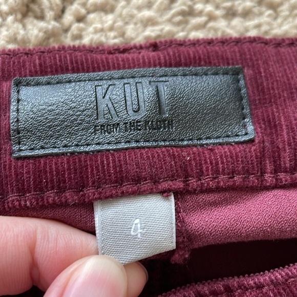 Kut From The Kloth Catherine Boyfriend Jean Mid Rise Women’s 4 Burgundy Wine - Picture 3 of 12